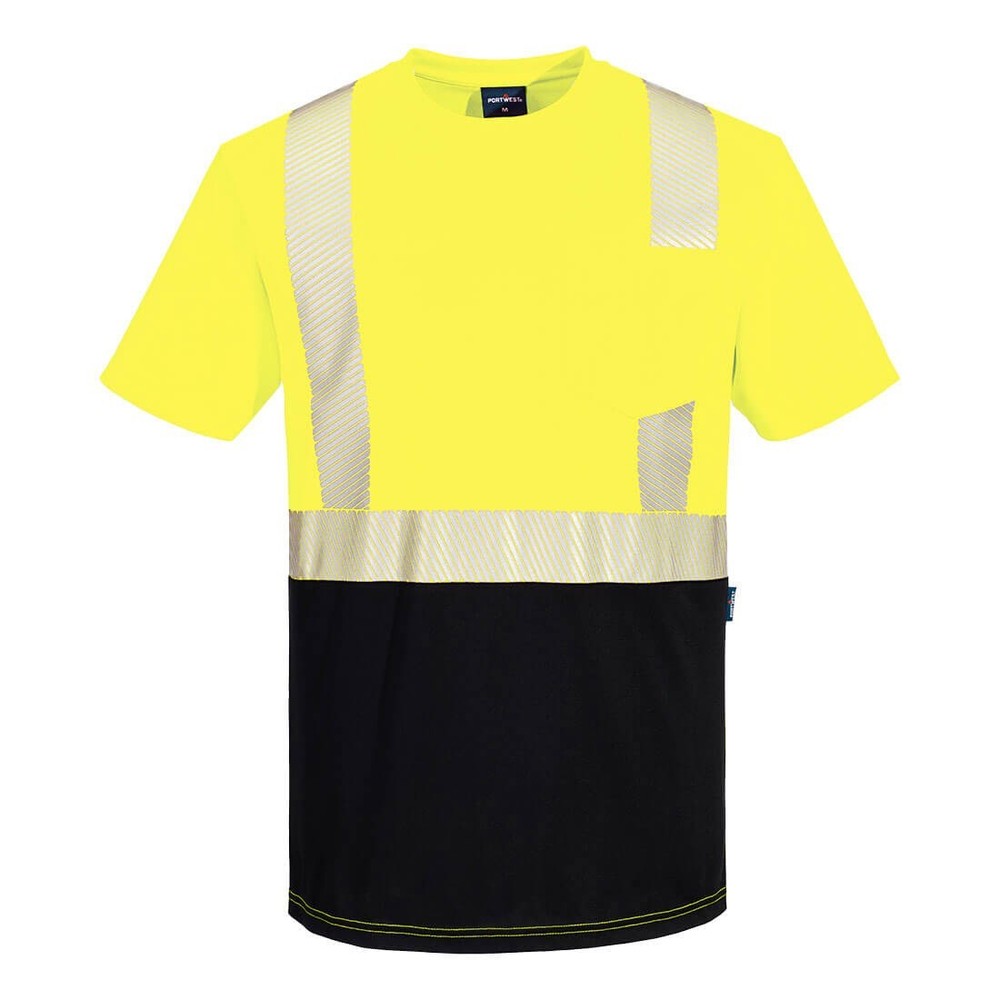 Portwest S196 – Hi-Vis Segmented Tape Contrast T-Shirt S/S YELLOW SIZES 3X-6X*