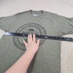Levis Shirt Men Medium Stretch Military Green California Republic