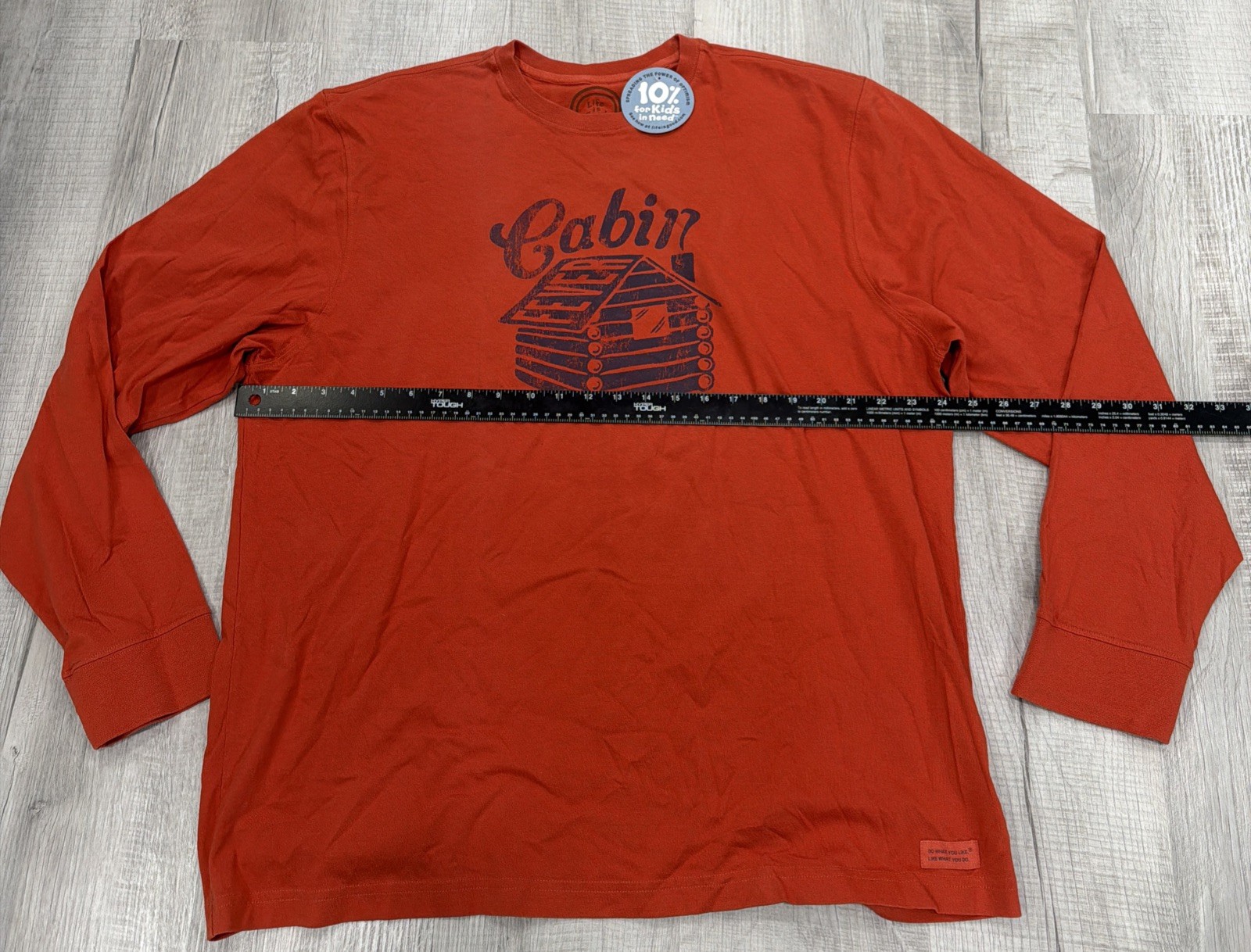 Life Is Good Long Sleeve T-Shirt Men's X-Large Classic Fit Orange Cabin Outdoor gallery