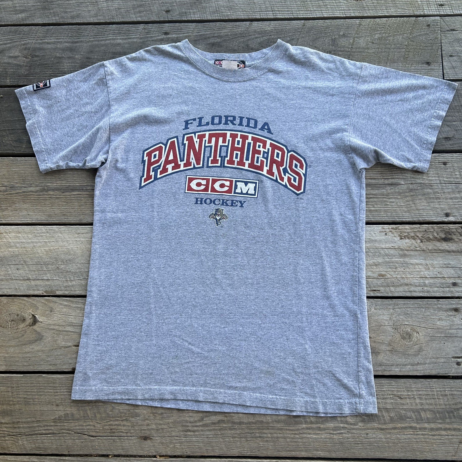Vintage Florida Panthers NHL T Shirt Gray Hockey CCM Center Ice Tee 90s Sz Large gallery