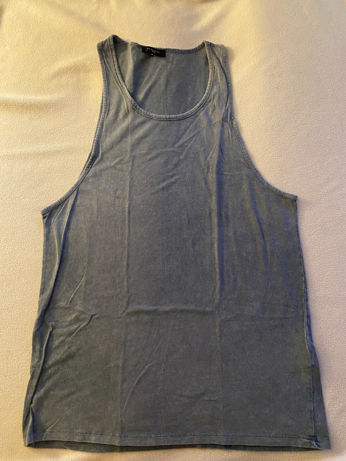 New Look Mens Sleeveless Longer Tank Top Size Med NWOT Cotton heather blue gallery