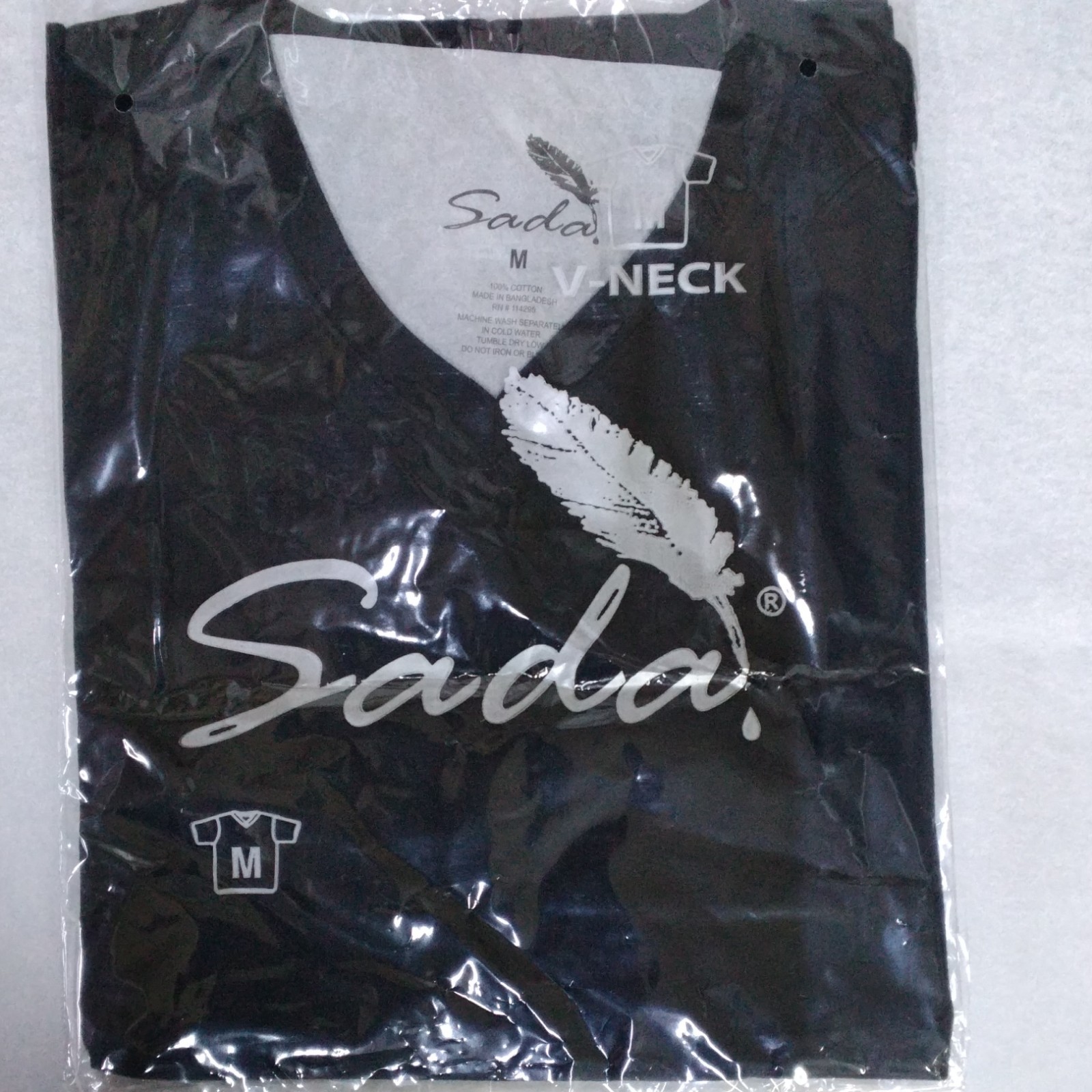Sada Men's Black M Cotton Knit V-Neck Short Sleeve T-Shirt gallery
