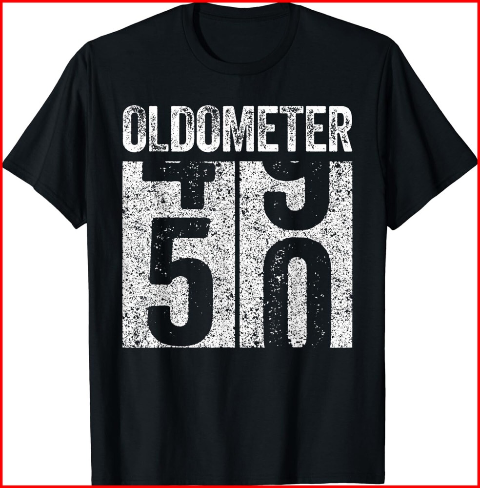 Oldometer 49 turning 50 50Th Birthday Black T-Shirt S-3XL