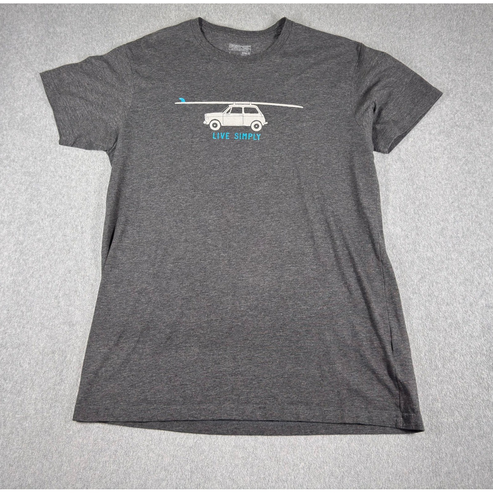 Patagonia Shirt Mens Large Blue Glider Live Simply Graphic Slim Fit Tee