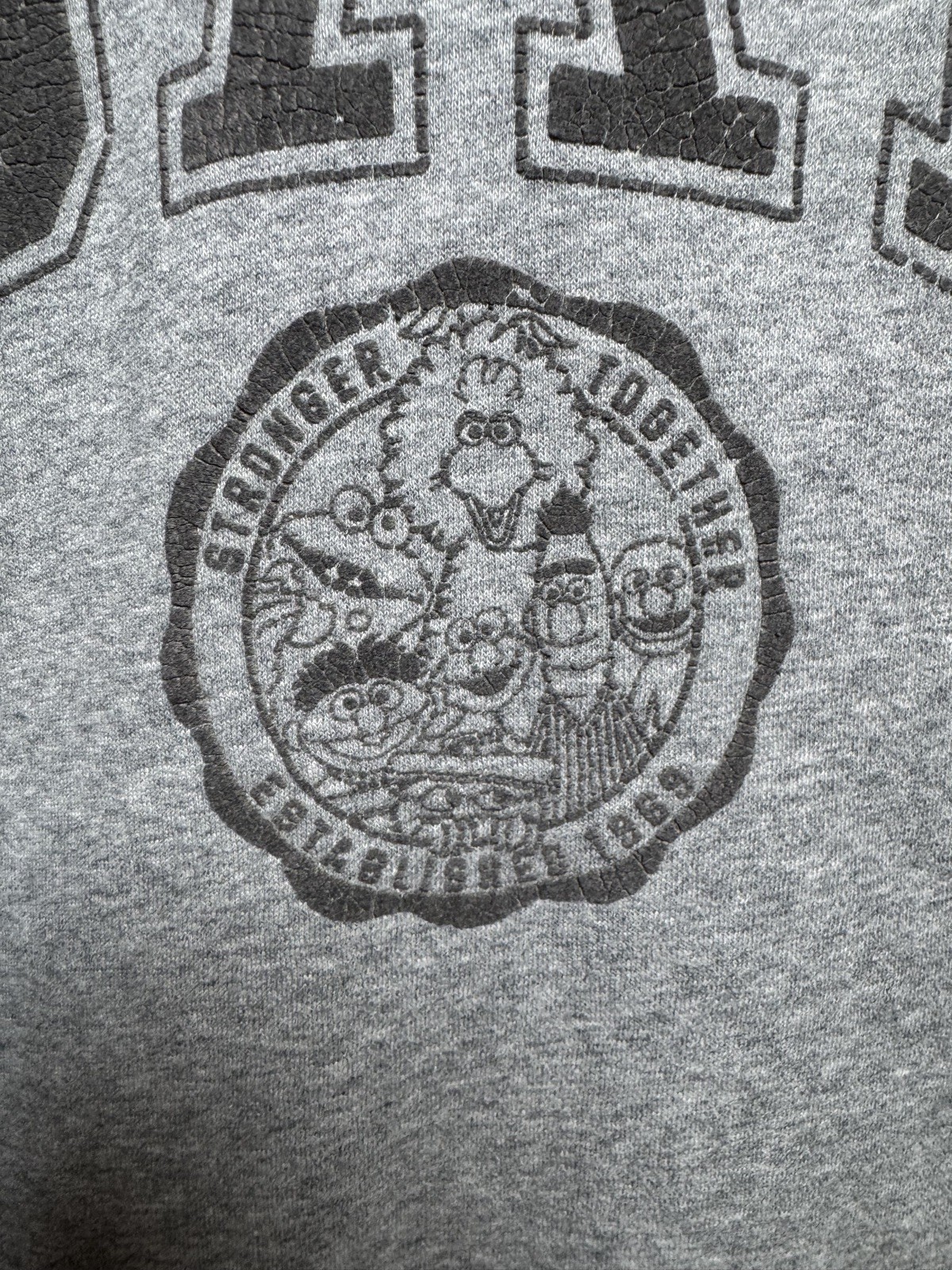Gap x Sesame Street Crewneck Sweatshirt Mens Large Tall Gray Big Bird gallery