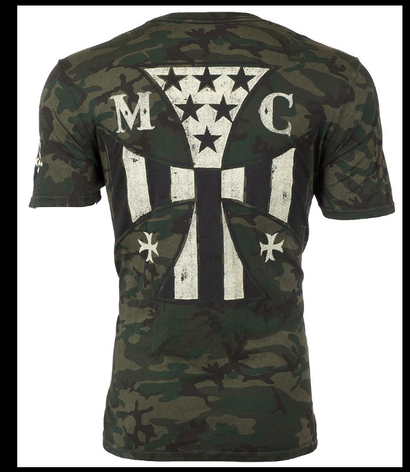 ARCHAIC by AFFLICTION Military Camo FUEL INJECTOR Short Sleeve Slim Fit T-shirt gallery