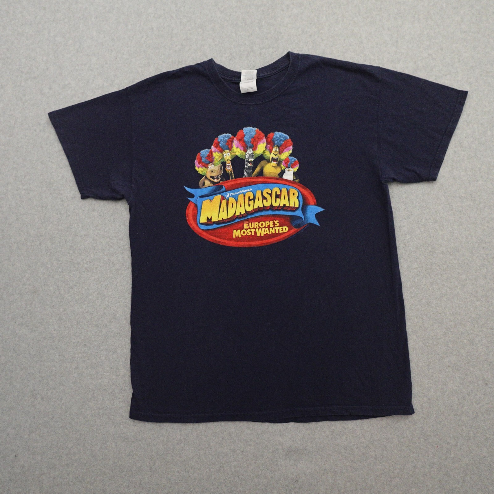 Madagascar Adult Large (21X28) Europe's Most Wanted Promotional T-shirt in Blue gallery