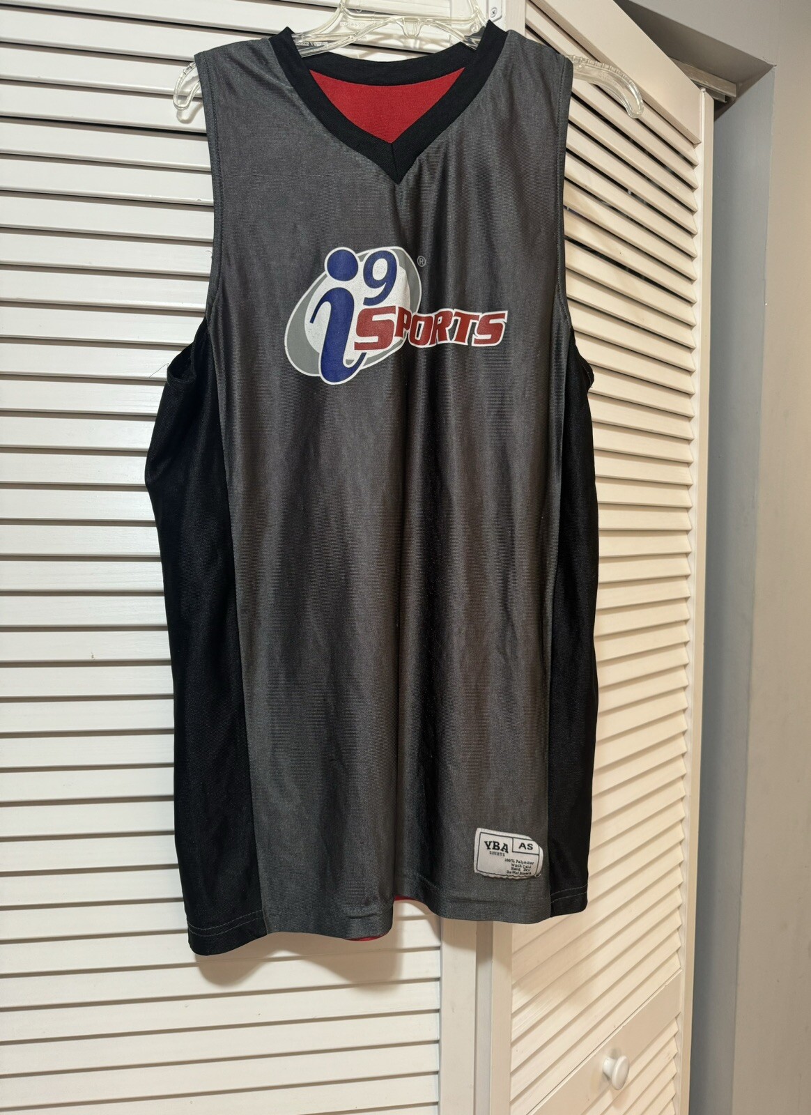 i9 Sports Reversible Shirt Jersey # 27 Basketball Red Black Grey AS