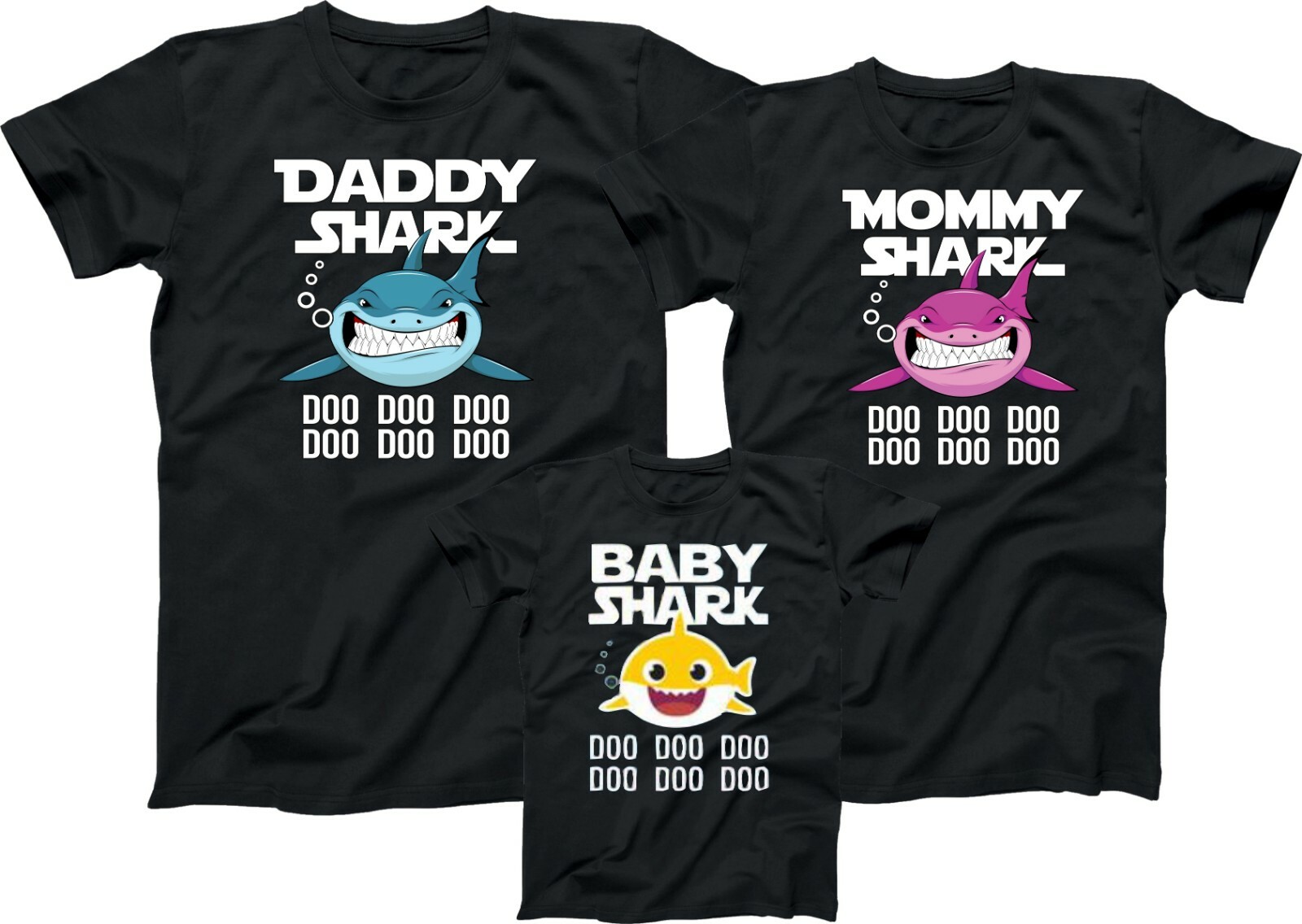 Baby Shark Mommy Shark Daddy Shark TSHIRT Family Member Tee Shirt gallery