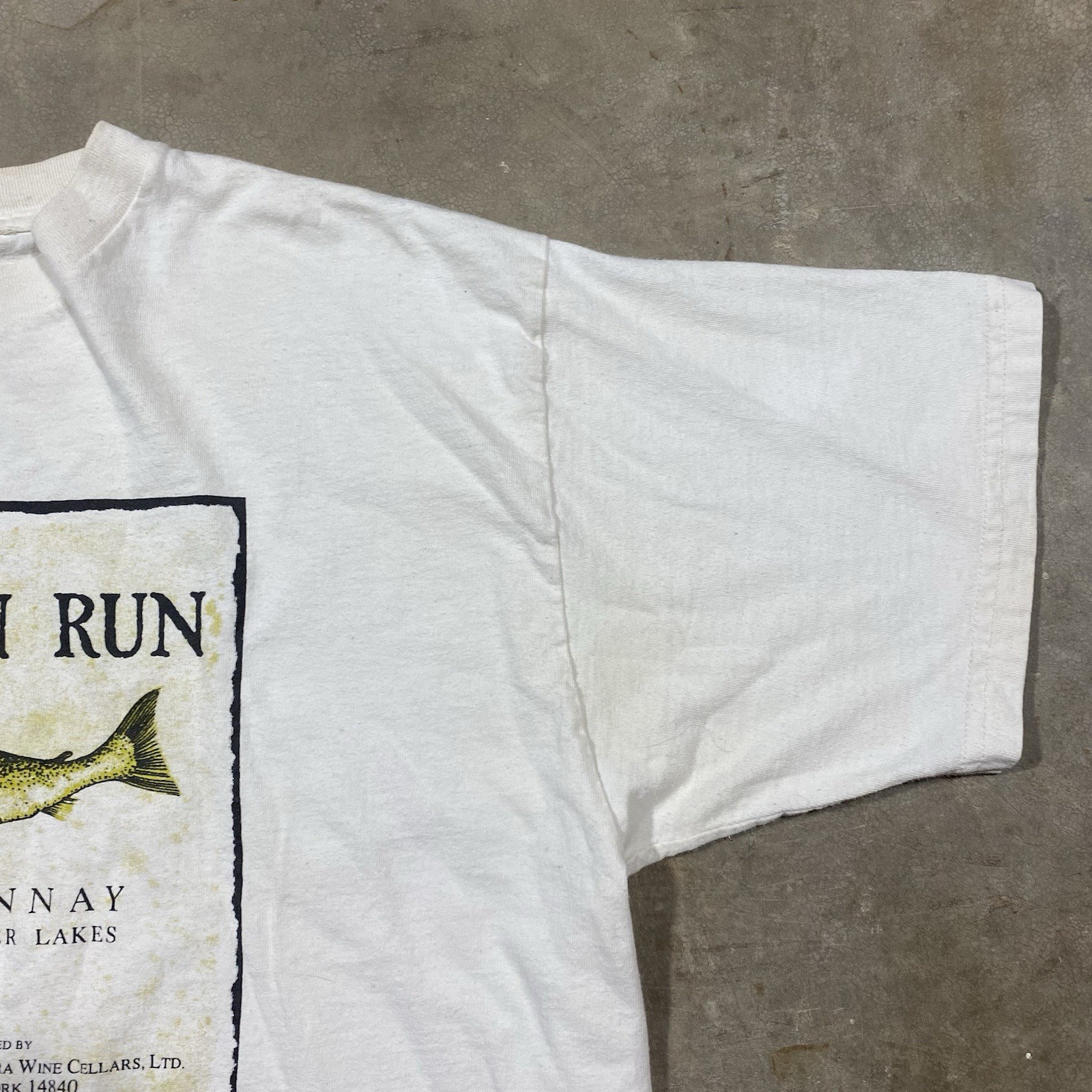 Vintage 90s Salmon Run Chardonnay 1992 Tultex Wine Graphic T Shirt XL USA gallery