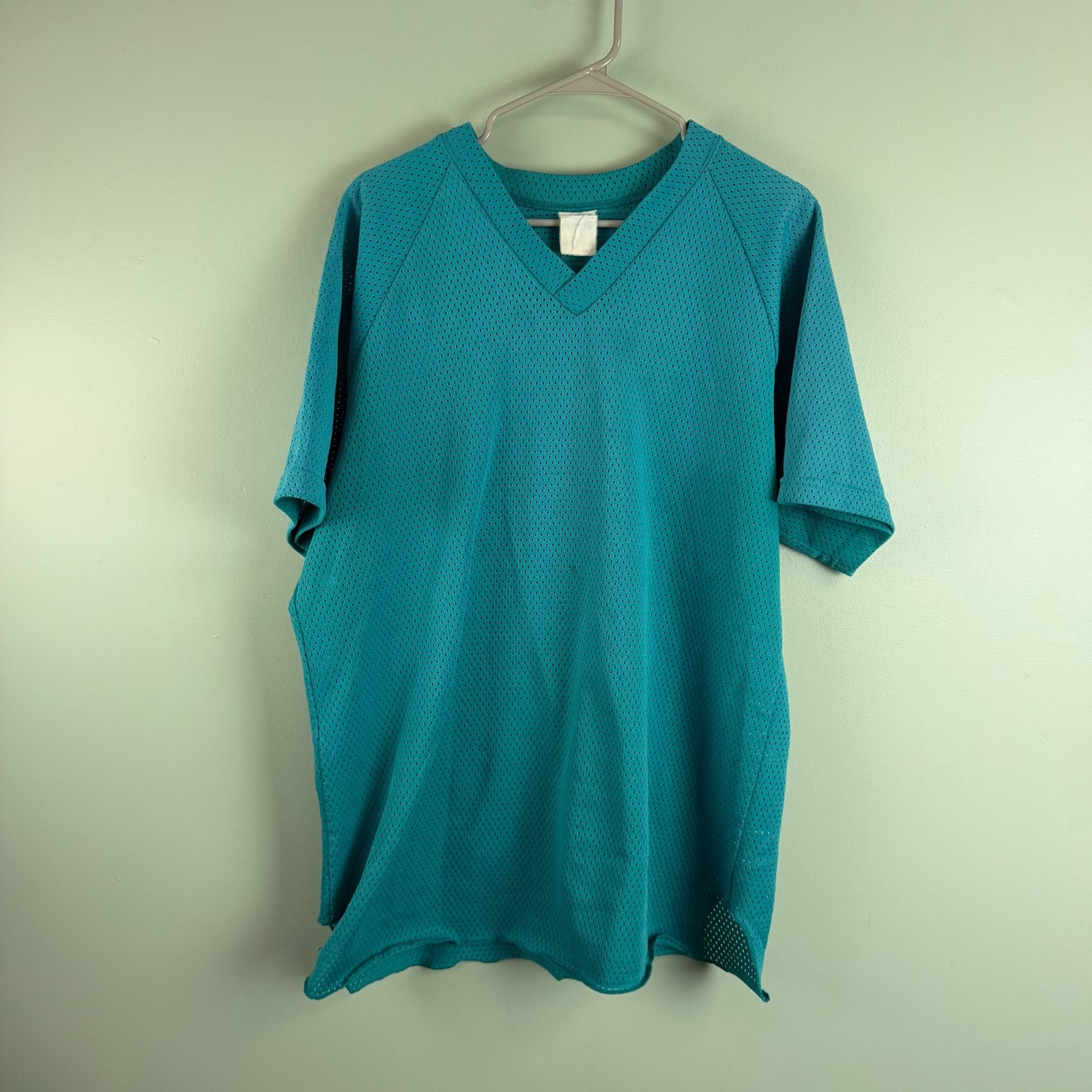 CCM Teal Green Short Sleeve Jersey Adult XL Vintage Light Marks Blank 90s Unique