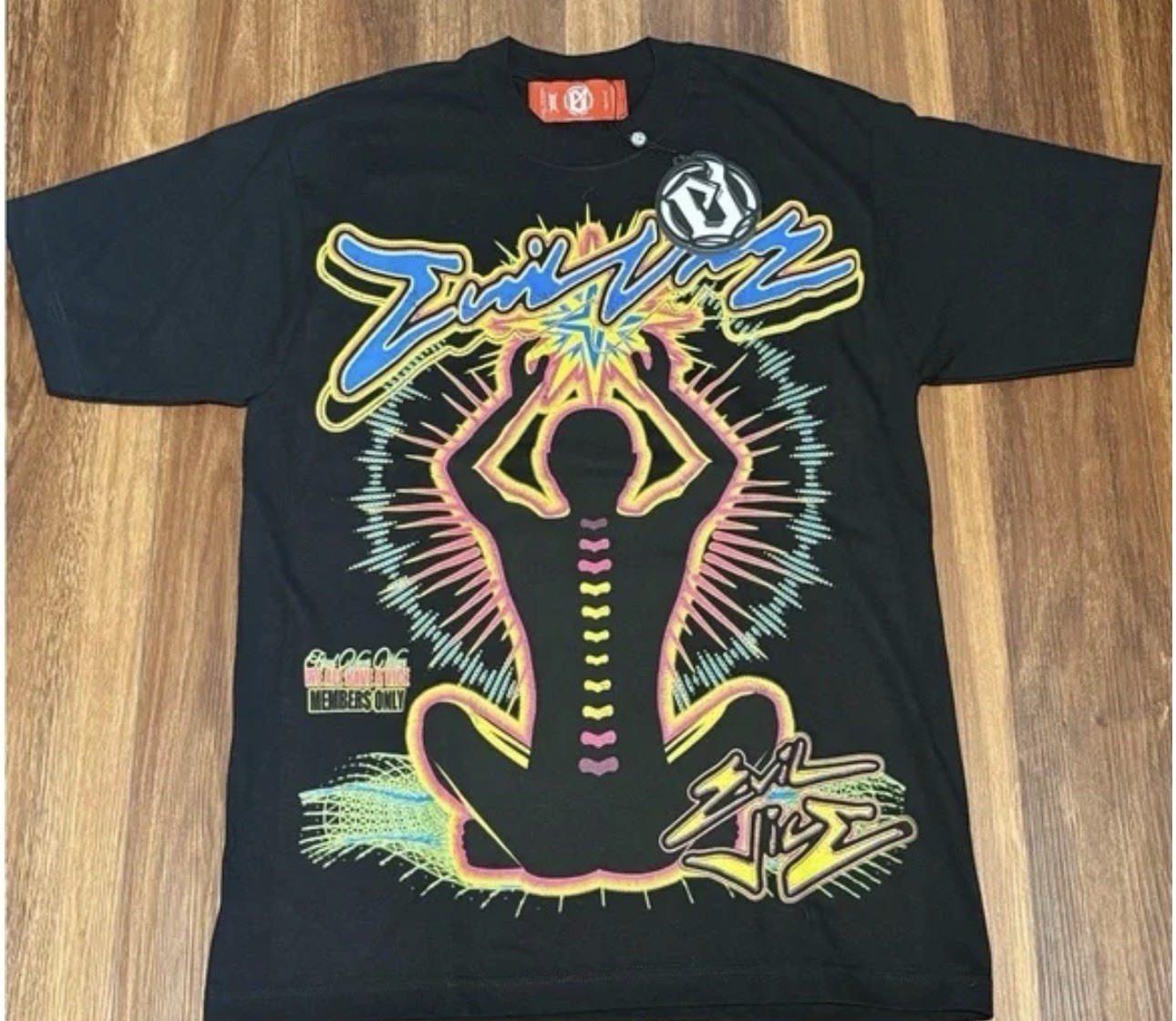 Evil Vice Black Yoga Graphic Tee Size 2XL IN BAG NO TAG gallery