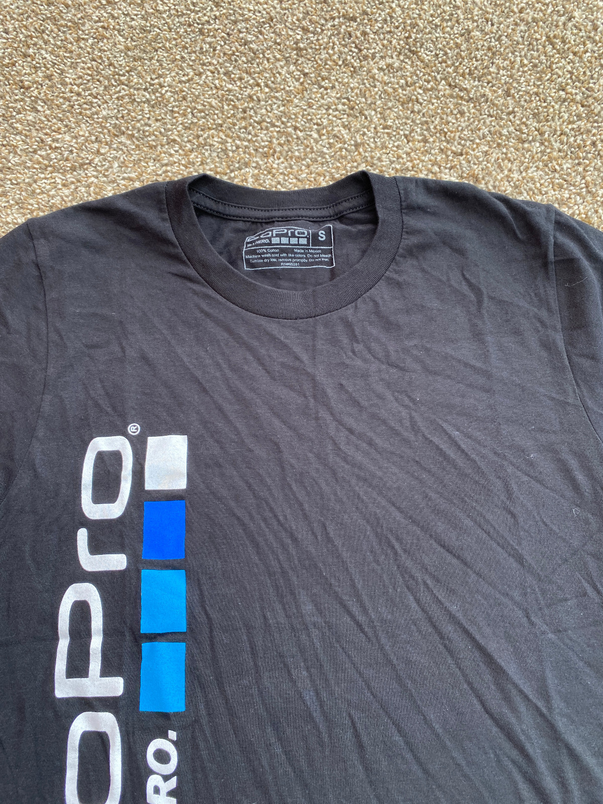 Go Pro Shirt Mens S Black Short Sleeve Casual Cotton Be a Hero Adventure Camera gallery