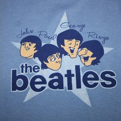The Beatles Sz No Size Light Blue Glitter The Beatles No Fabric Label Tee Shirt