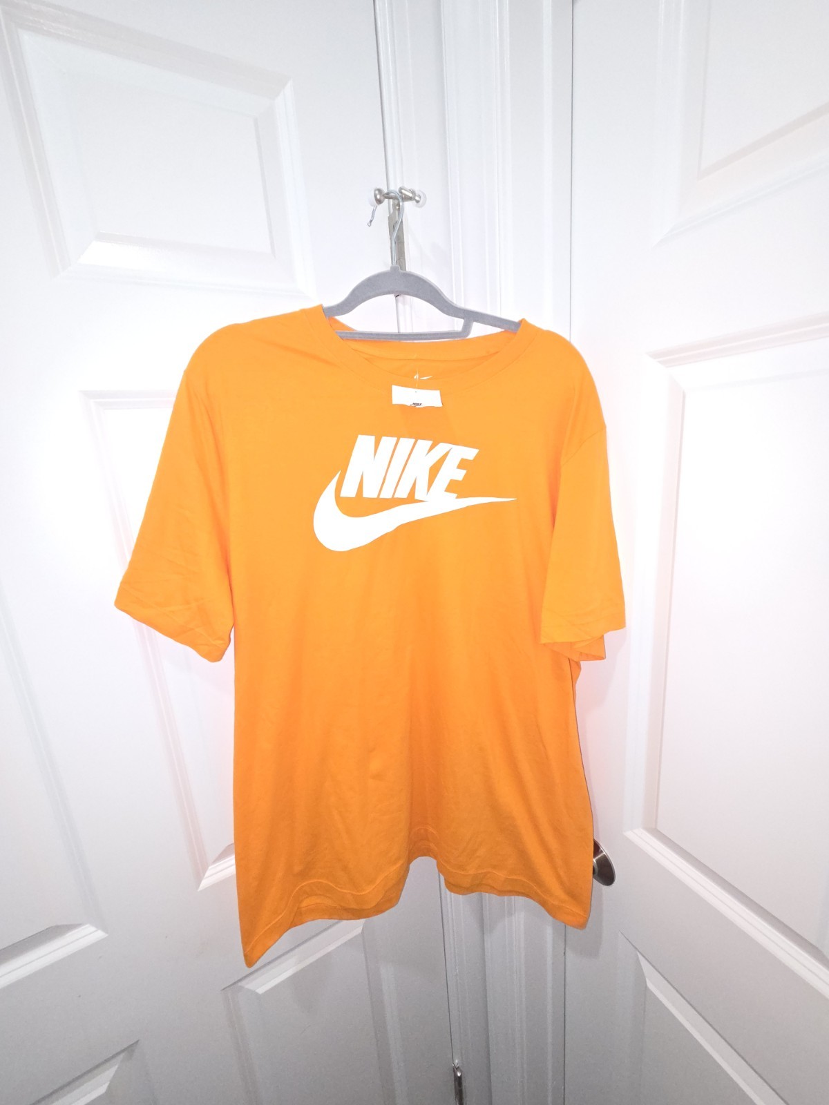 Nike The Nike Tee Men's XL Orange Graphic Logo Crew Neck Short Sleeve Cotton gallery