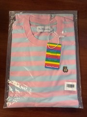 Teddy Fresh Pink & Blue Striped Short Sleeve Shirt Large Brand New
