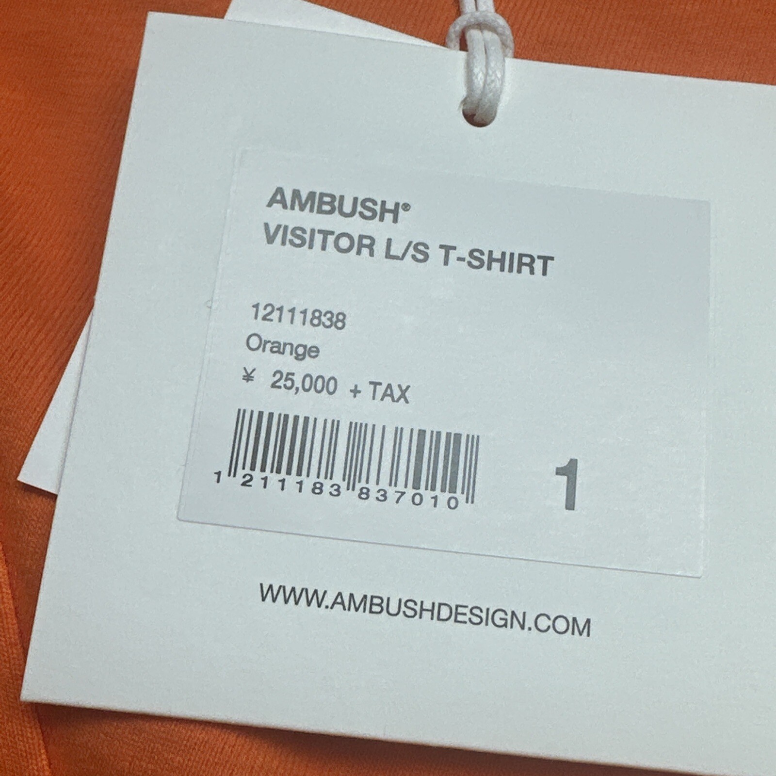 AMBUSH VISITOR LONG SLEEVED T-SHIRT WAVES IN SPACE ORANGE gallery