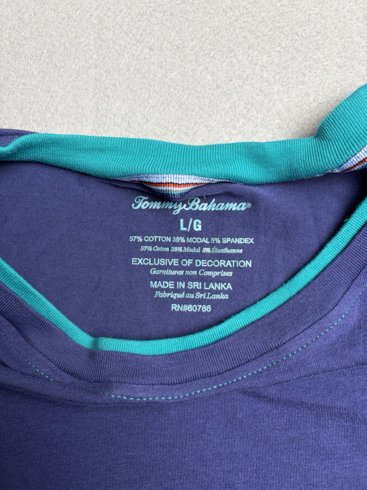 Tommy Bahama Mens XL Navy Blue Cotton Spandex Stretch Marlin Logo T-Shirt gallery