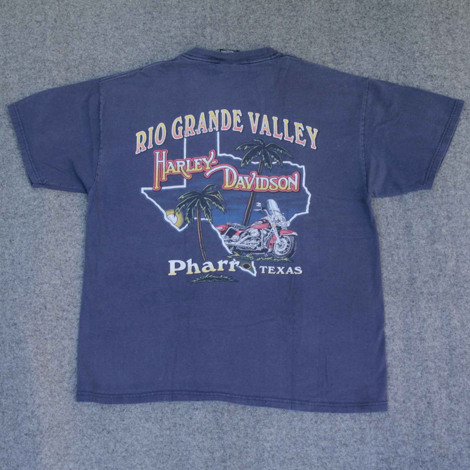 Harley Davidson T Shirt M VTG Y2K Tribal Tattoo Faded Rio Grande Valley Pharr TX gallery