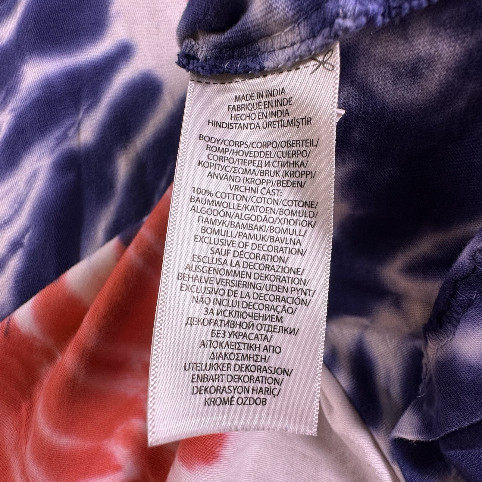 Polo Ralph Lauren Hooded T Shirt Mens L Red White Blue Tie Dye Long Sleeve Tee gallery