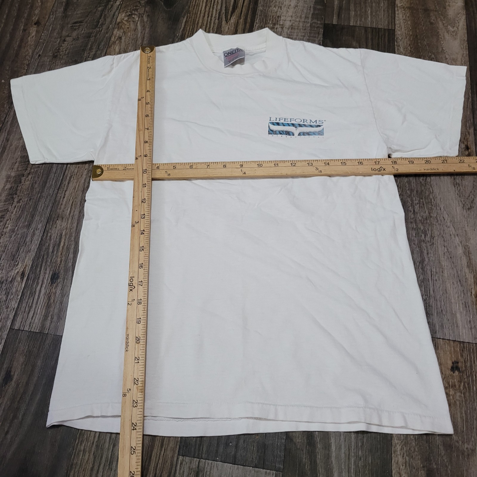 Vintage Oneita Lifeforms Dolphins Shirt Mens Medium White Celebrate Life Tee 90s gallery