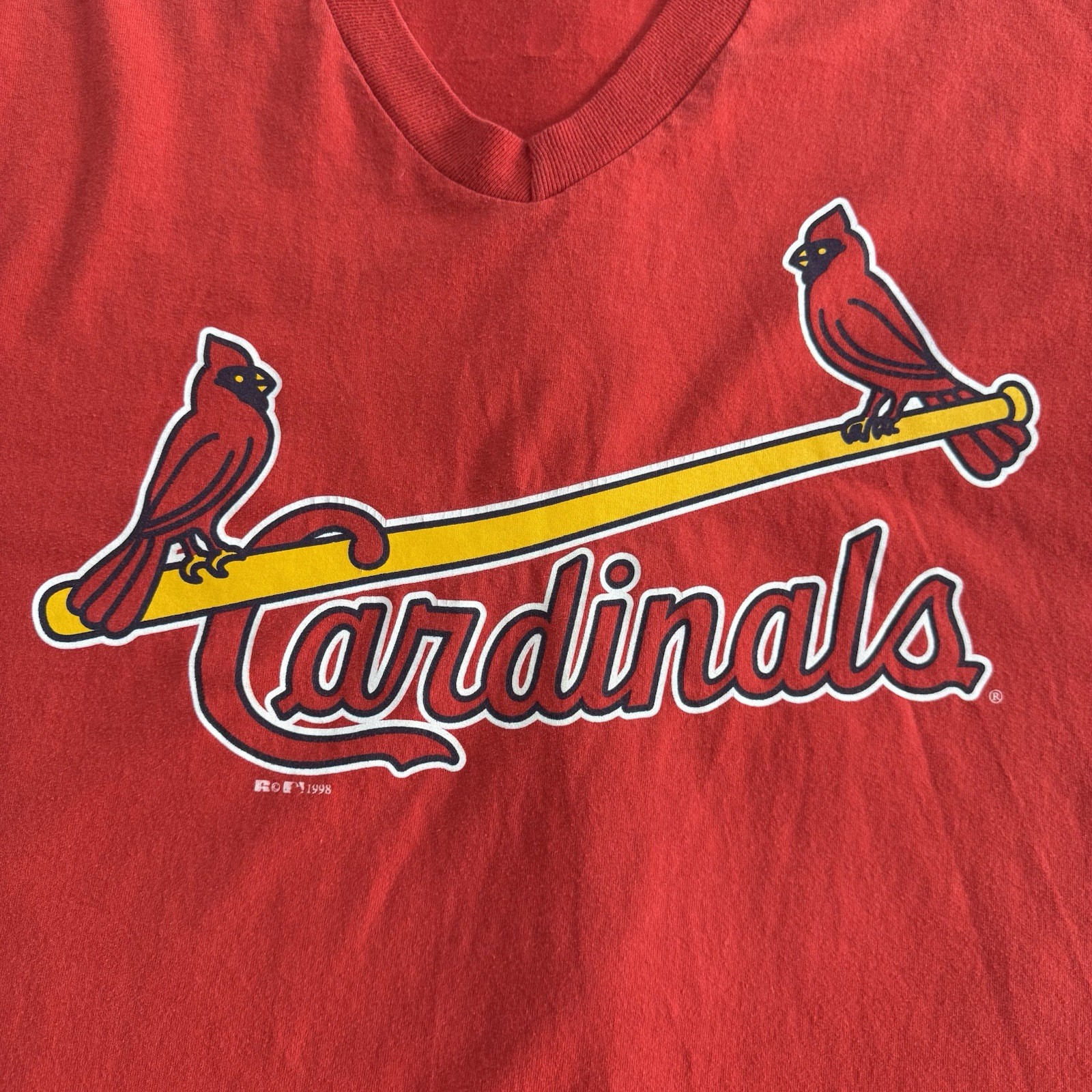 Vintage Russell Athletic V Neck Baseball T-Shirt Men’s L St Louis Cardinals 1998 gallery