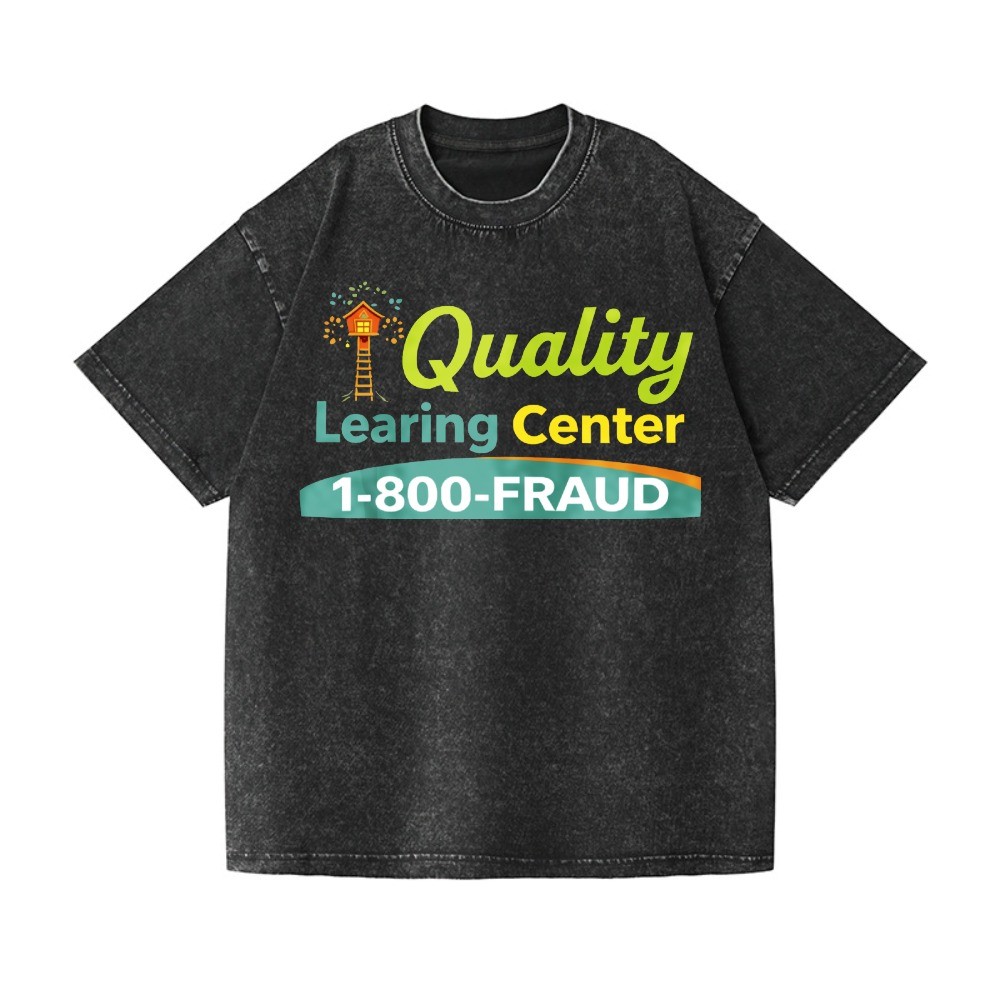 Quality Learning Center 1-800-FRAUD Washed Oversized T-Shirt Funny Meme Tee gallery