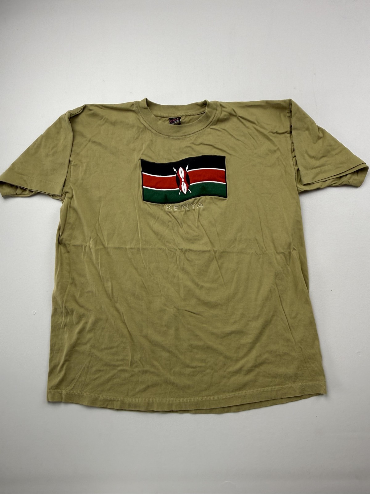 Punch Shirt Mens XL Green Kenya Flag Graphic Tee Embroidered Travel Souvenir gallery