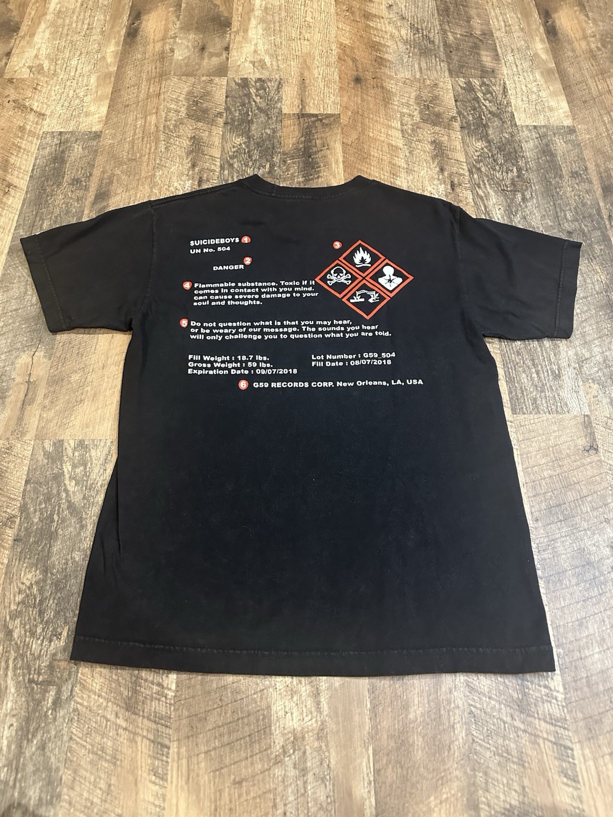 G59 Records SuicideBoys Hazard Danger Label Logo Shirt Tee gallery
