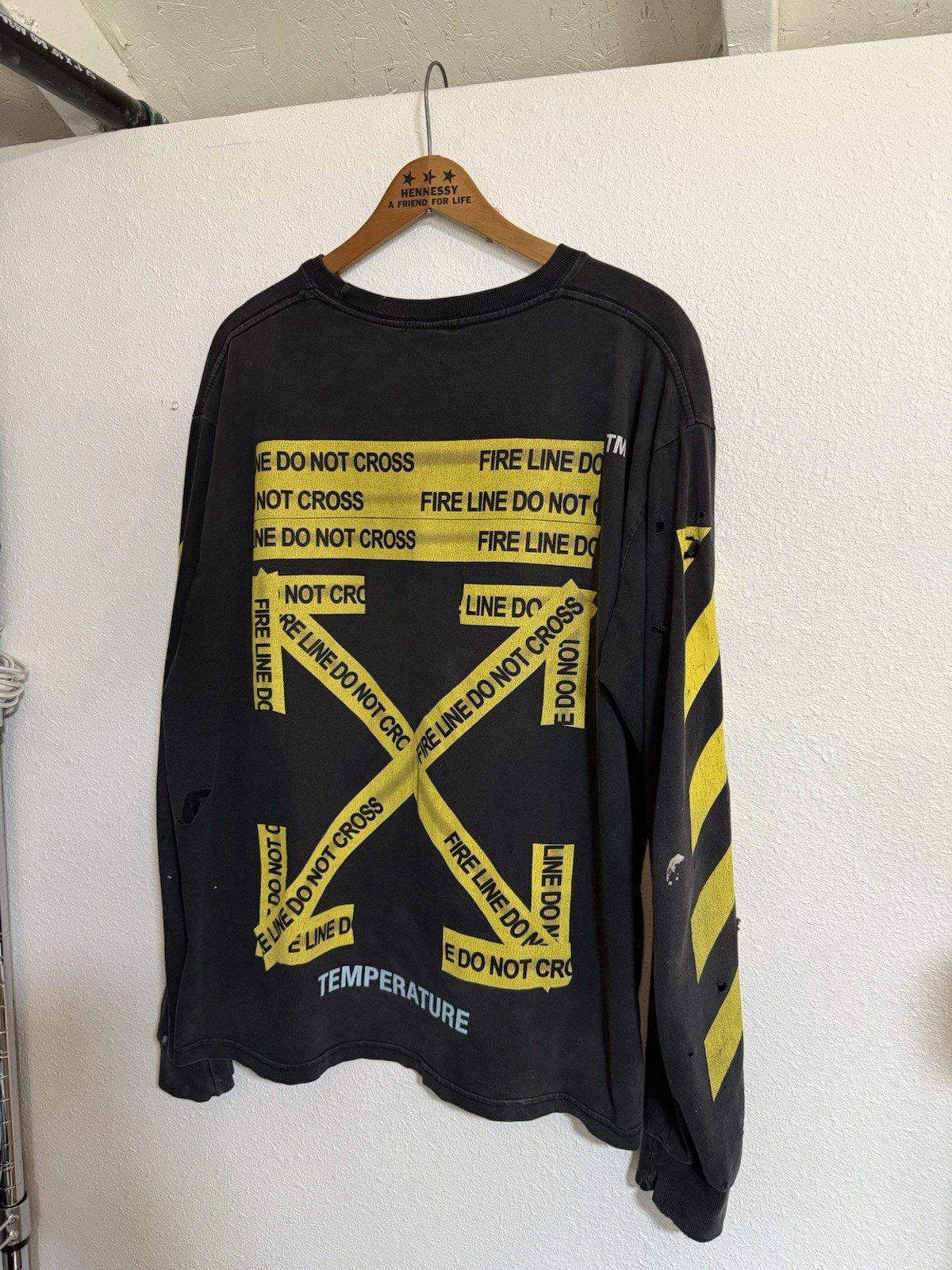 VTG OFF-White Caution Tape Long Sleeve Size Large gallery