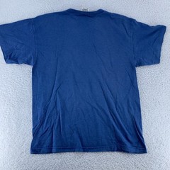Vintage Blue Striped Kingstree Classic Shirt Mens M/L Blank Made USA Soft Tee