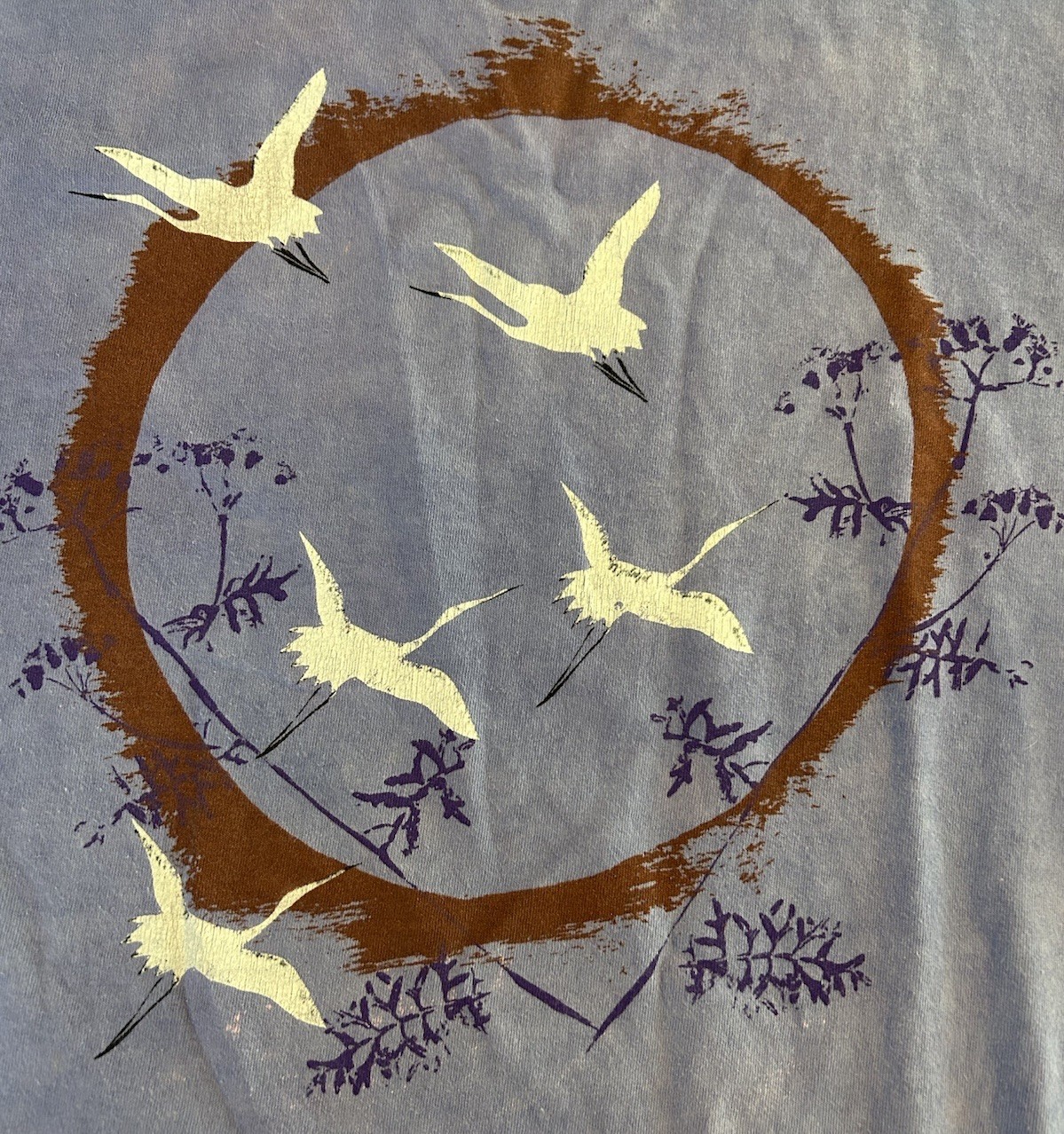 VTG Andrea Bragg Migrating Sandhill Cranes T-Shirt XL Cotton Single Stitch gallery