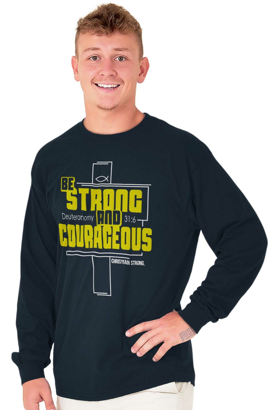 Christian Faith Be Strong and Courageous Long Sleeve Tshirt for Men or Women gallery