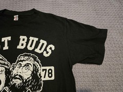 CHEECH & CHONG BEST BUDS STICK TOGETHER TEE SHIRT BLACK SMALL 1978 T SHIRT