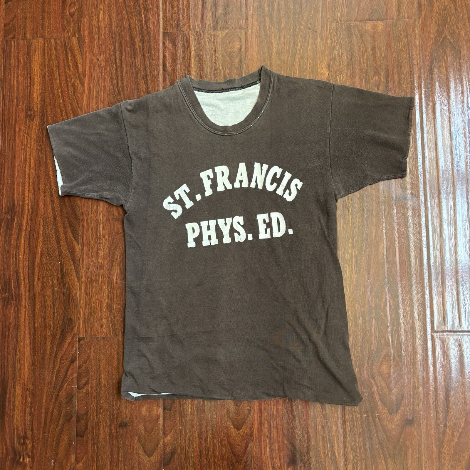 Vtg 60s 70s St. Francis Physical Education PE Reversible T-Shirt Size S Gym gallery