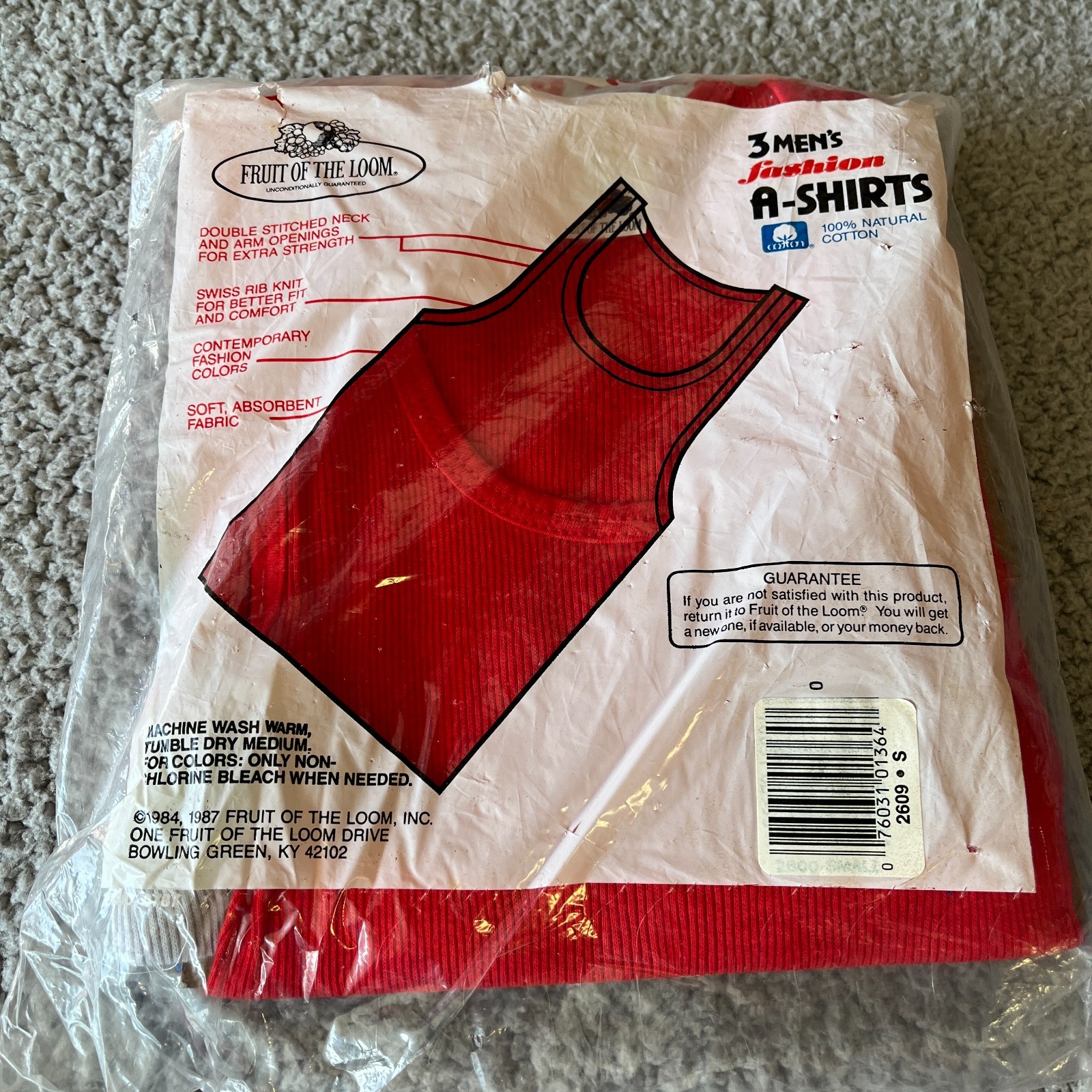 VTG 3-pk Fruit Of The Loom T Shirt Tank Top S 34-36 NOS Multicolor 80's USA gallery