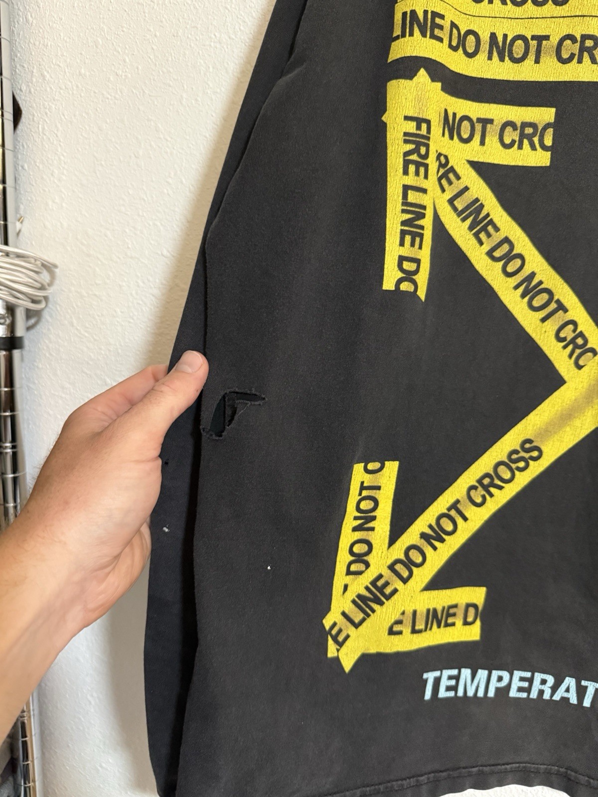 VTG OFF-White Caution Tape Long Sleeve Size Large gallery
