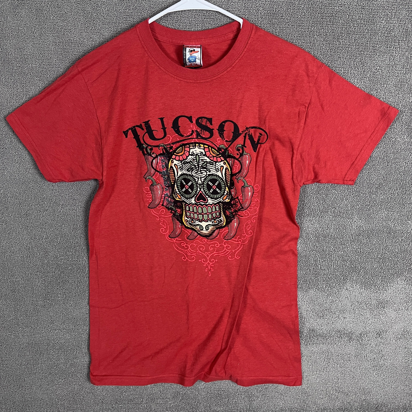 The Duck Co T-Shirt Mens Red Short Sleeve Tuscon Skull Chili gallery