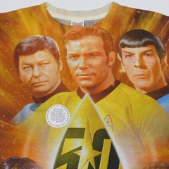 Logo Vision STAR TREK 50 Crew Big Graphics All Over Print T Shirt NWT Mens M