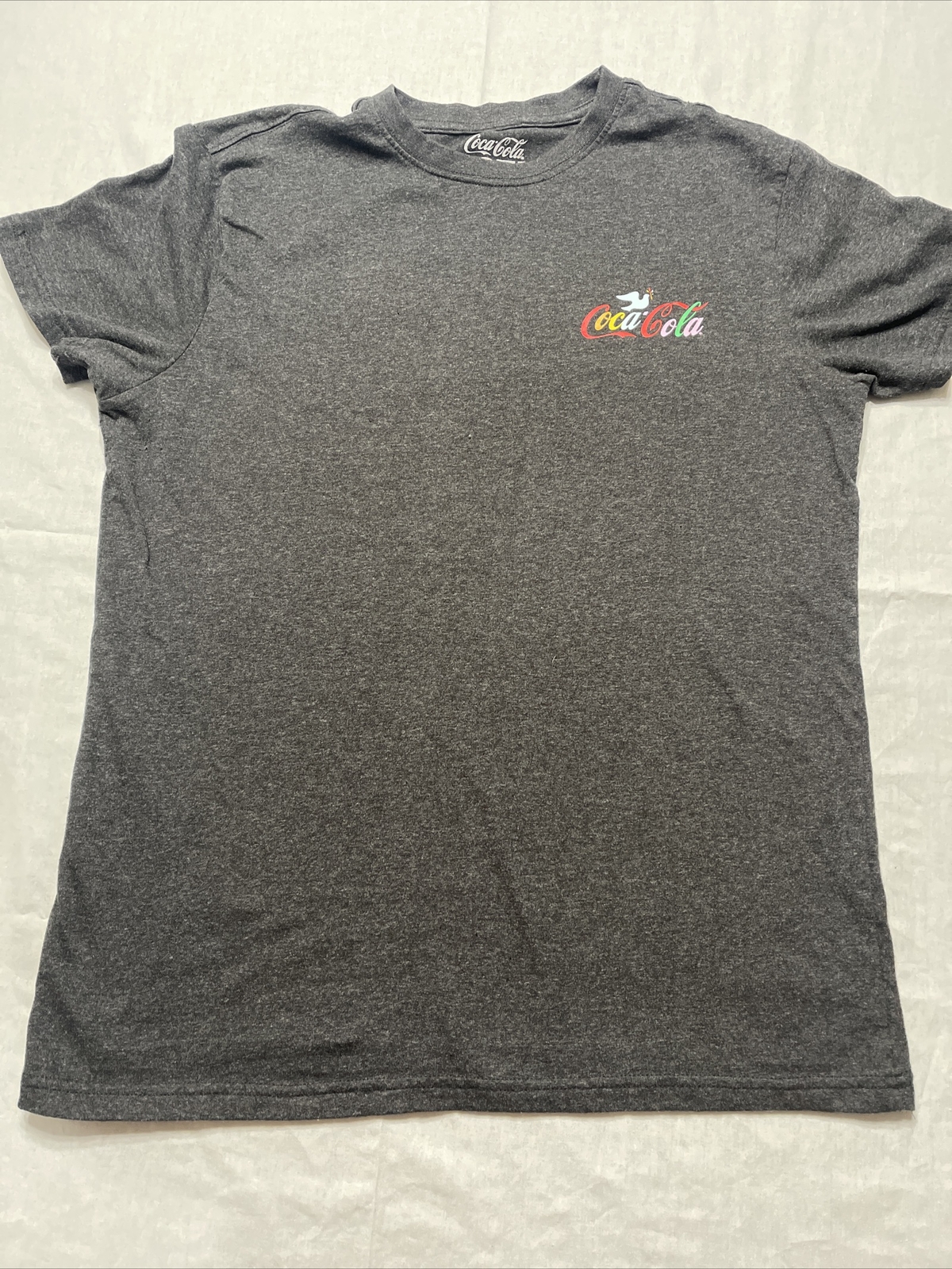 Coca Cola Shirt Mens Medium Gray Logo Short Sleeve 1971 Unity Collection gallery