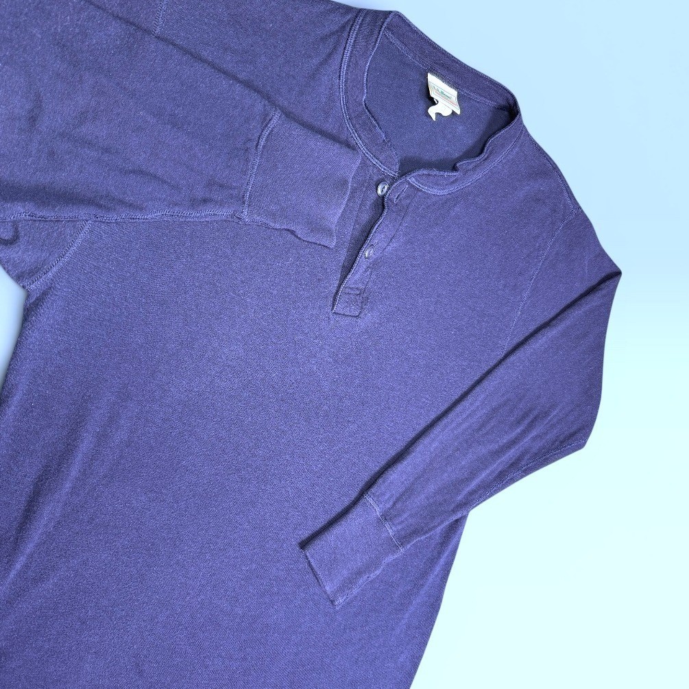 Vintage L.L. Bean River Driver Shirt Mens Medium Made in USA Navy Wool Henley gallery