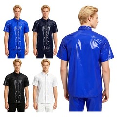 US Men Leak Proof Button Down Quick-drying Soft Lightweight Sleeve Solid Colour