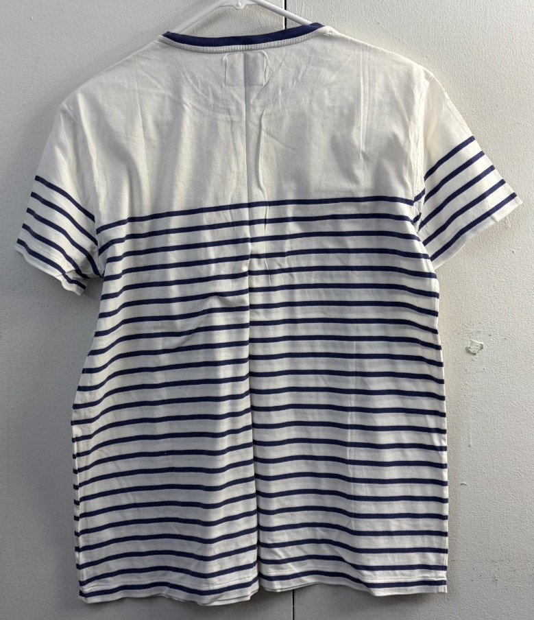 Mens Polo Ralph Lauren Striped Classic Fit Pocket T-Shirt Size Medium White Yale gallery