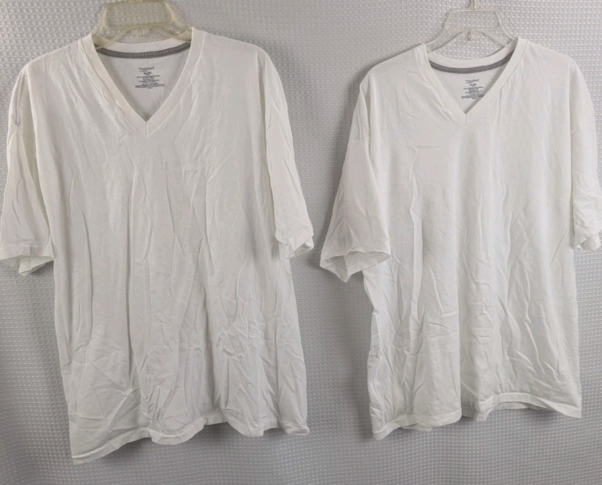Jockey Thorobred TWO V-Neck White Cotton T-shirt NWOT Size XXL gallery