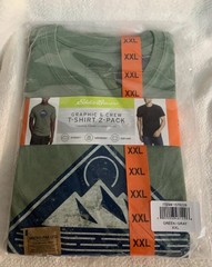 Eddie Bauer Men’s T-Shirts 2-Pack x2 (4 Shirts) Size XXL Green & Gray