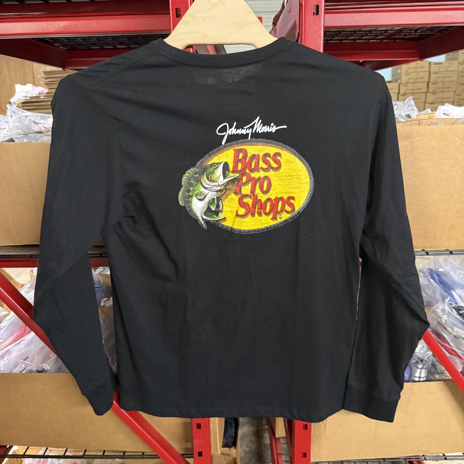 Bass Pro Shops Shirt Mens Large Black Johnny Morris Long Sleeve Tee NEW! gallery