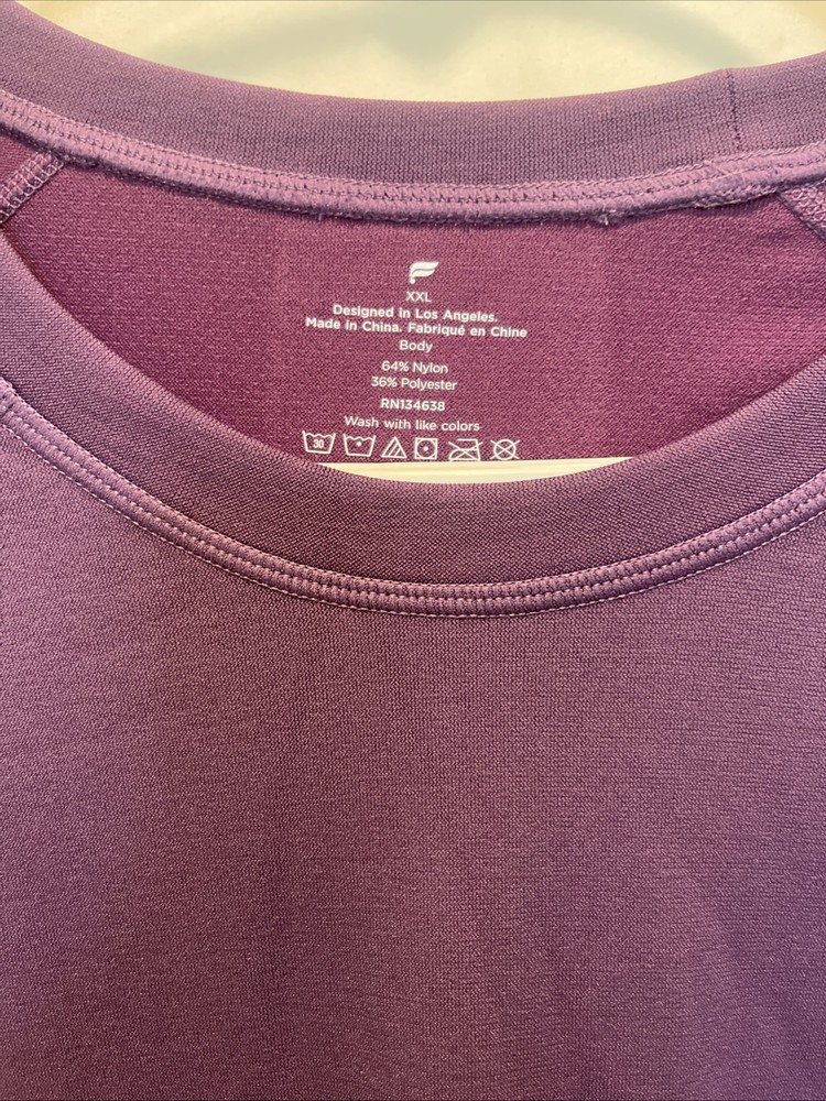 Fabletics Training Day Tee Purple Mystique XXL- NWT- Athletic Wear- Work Out