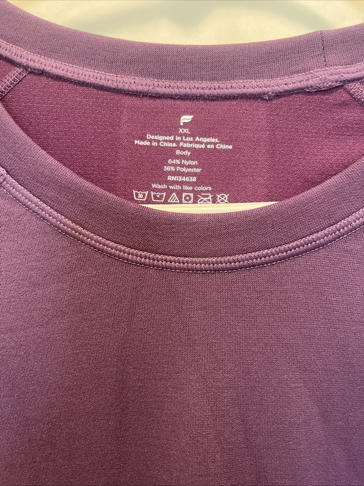 Fabletics Training Day Tee Purple Mystique XXL- NWT- Athletic Wear- Work Out