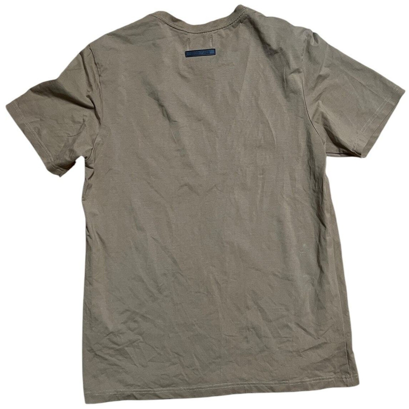 Essentials Inspired Fear of God FOG Tan Text T Medium Shirt *Minor Stains* gallery