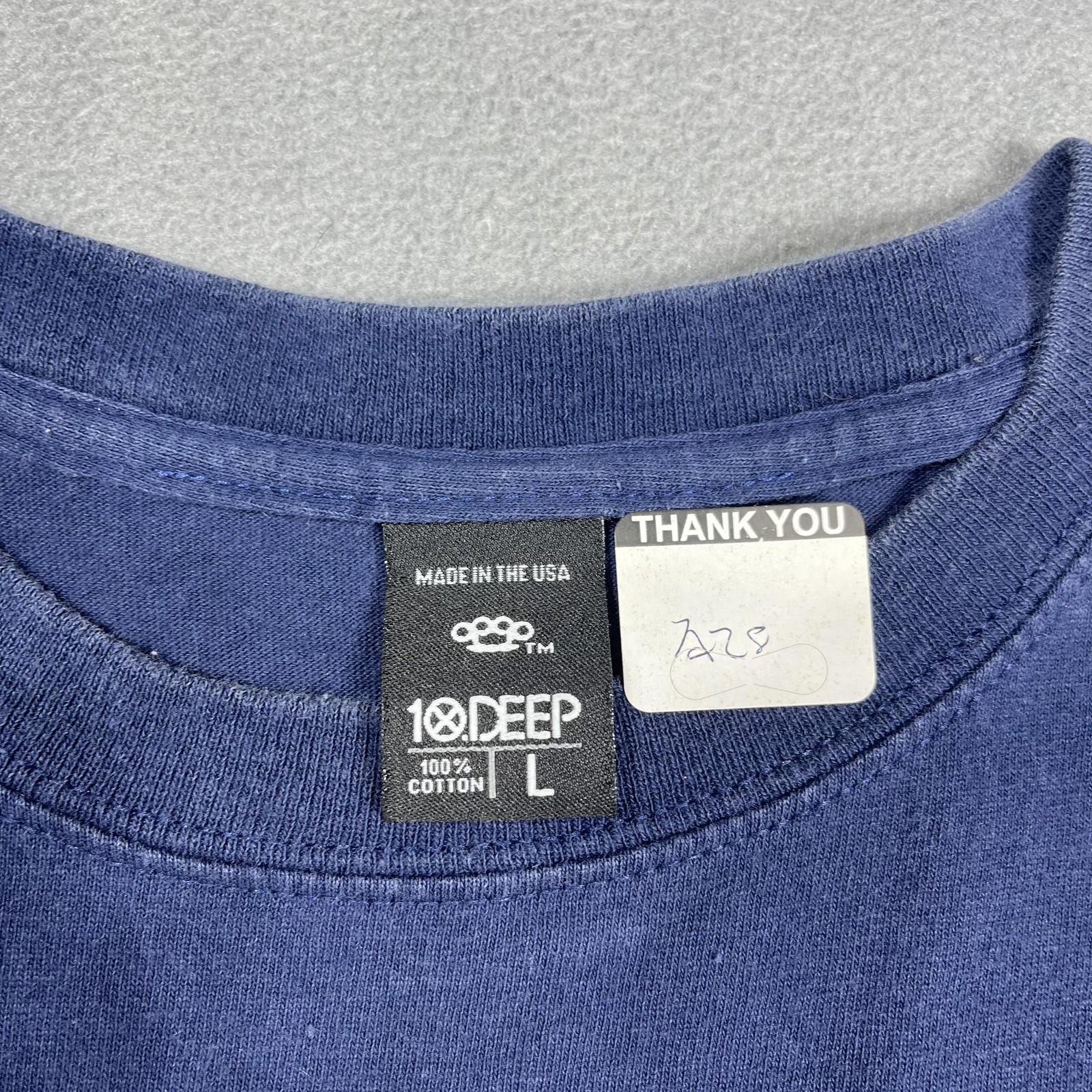 10 Deep Shirt Mens Large Navy Blue Larger Living Graphic Tee Made In USA 2012 gallery